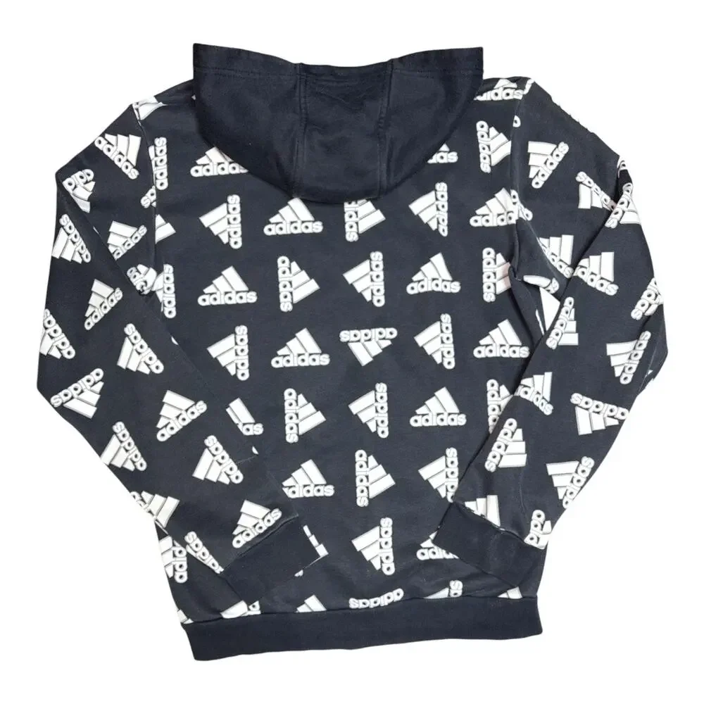 Adidas Allover Badge of Sport Hoodie Sweatshirt size Small